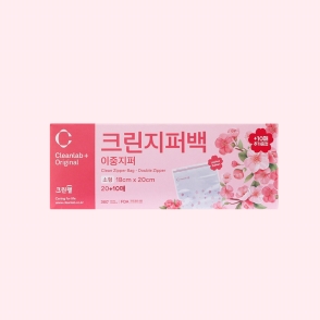 [온라인 전용] 벚꽃 크린 지퍼백 18cm x 20cm(소) 20매+10매