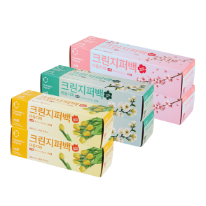 [신제품] 스프링 Flower 지퍼백 3종 세트 (소2+중2+대2)