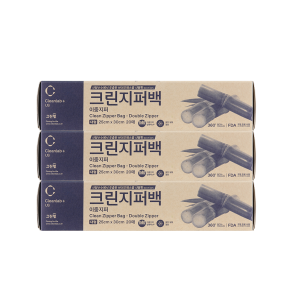 바이오매스 크린지퍼백 25cm x 30cm(대) 20매 X3개