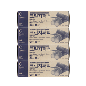 바이오매스 크린지퍼백 18cm x 20cm(소) 20매 X4개