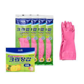 크린랩 고무장갑(소) X4개 (+플러스 크린장갑 100매 증정)