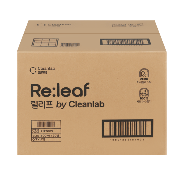 미세플라스틱 제로 Re:leaf 릴리프 생수 무라벨 500ml 20병 제품이미지3